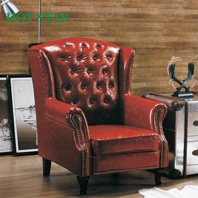 China Italian massage newcomer vintage style Chesterfield leisure chair, classic genuine leather tufted chair, European luxury armrest sofa for sale