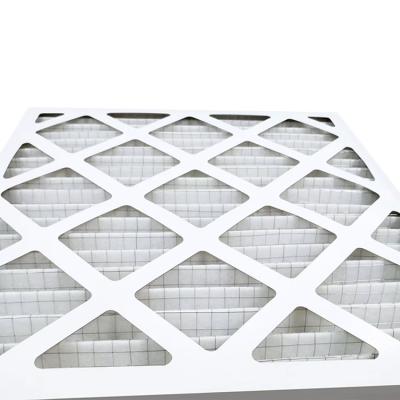 China Hot Selling Large Capacity Dust Furnace Cardboard Frame Air Filter Pleated Merv 6 HVAC Filter 8 11 13 16x25x1 for sale