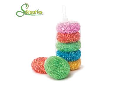 China 9g Anti Scratch Plastic Mesh Scourer Cleaning Ball Customized Package for sale