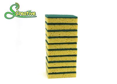 China Natural Cellulose Fiber Dish Wash Cleaning Sponge With Scouring Pad Mildew Proof for sale