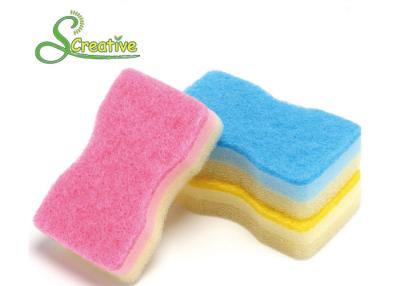 China Polyester Fiber Soft Cleaning Sponge , Durable Dish Cleaning Scrubber Foam for sale