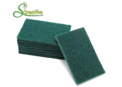 China 700gsm Green Nylon Heavy Duty Scouring Pads With Abrasive Effect Stronge Cleaning for sale