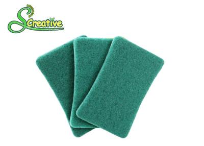 China S Shape Heavy Duty Scouring Pads Green Color Long Lasting Anti Abrasion for sale