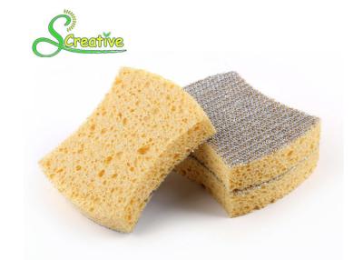 China Polyester Fabric Compressed Cellulose Sponge For Kitchen Cleaning Eco Friendly for sale