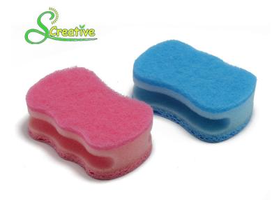 China Customized Color Cellulose Sponge Scourer With Scouring Pad Polyurethane Foam for sale