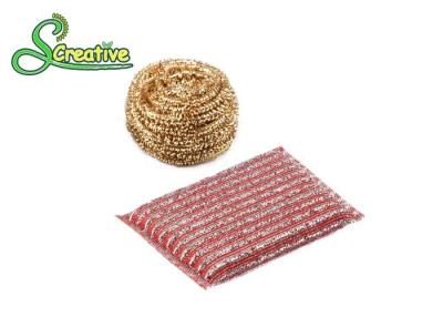 China Brass Wire Scouring Pads For Multi Purpose Cleaning , Round Brass Scrub Pad for sale