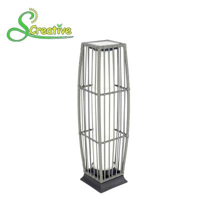 China Outdoor Solar Powered Tall Rattan Solar Lights , LED Rattan Garden Lamp for sale