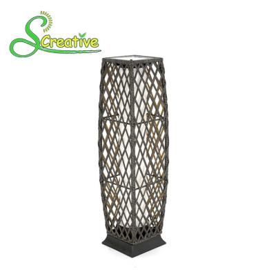 China PE Rattan Wicker Outdoor Solar Lights LED Lamp For Landscape Lighting Decorative for sale