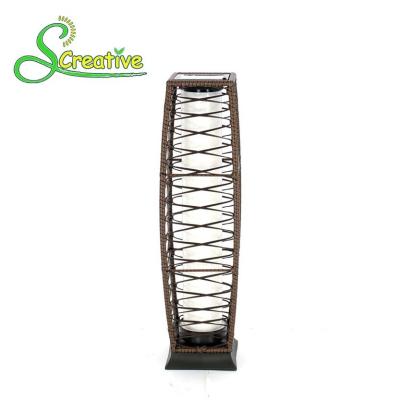 China Waterproof Rattan Solar Garden Lights , Decorative Landscape Rattan Effect Solar Light for sale