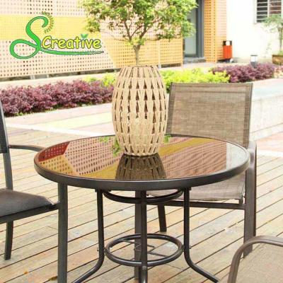 China Decoration Solar Powered Rattan Lantern Wicker Solar Lamp Customized Color for sale