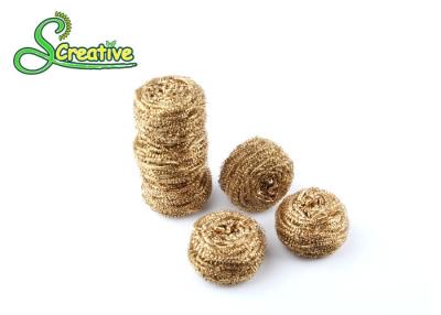 China Brass Copper Wire Metal Scrub Pad , Round Brass Scouring Ball Rust Free for sale