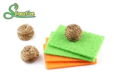 China Wire Steel Brass Scouring Pads Spiral Scrubber Cleaning For Stubborn Stain for sale