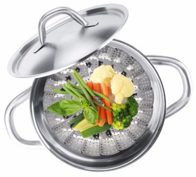 China Multifunction Foldable Stainless Steel Food Steamer , Vegetable Steaming Basket for sale