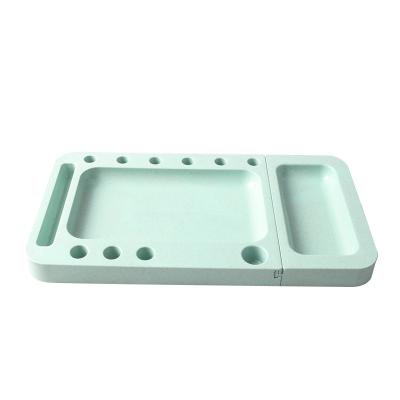 China Hot Sale Eco-Friendly Logo Plant Fiber Biodegradable Tray Custom Made Herb Tobacco Degradable Rolling Tray for sale