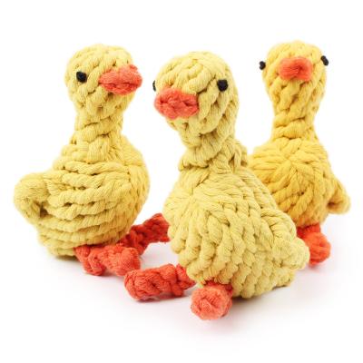 China Pet Toy Chicken Dog Toy 15cm Long Funny Woven Cotton Rope Puppy Chew Toy for sale