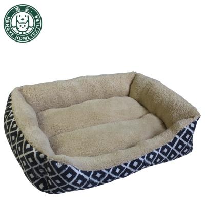 China Travel Diamond Lattice Dog Bed Refrigerated Breathable Canvas Dog Bed Warm Kennel Cat Bed for sale