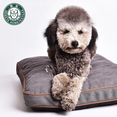 China Breathable Washable Printed High End Canvas Dog Cushion With Good Resilience And Pet Cushion for sale