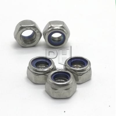 China DIN985 Heavy Industry Stainless Steel Nut Nylon Hex Nut M2 M2.5 M3 M4 M5 M6 M8 M10 M12 Self Locking Lock Nut Nylon Slip Lock Nut for sale