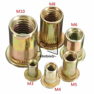 China DIY M3 M4 M6 M8 M10 Flat Head Carbon Steel Rivet Flat Nuts Rivet Nuts Set Nuts Insert Rivet Drop for sale