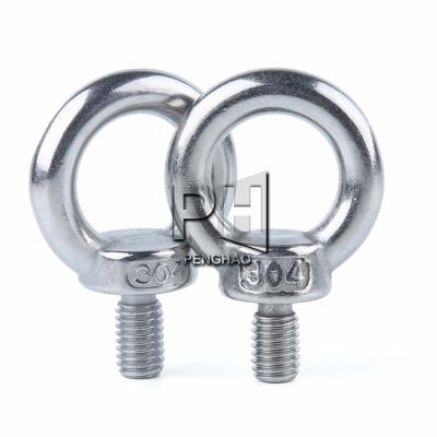 China 304 Stainless Steel Eye Bolt Marine Lifting Eye Screws Ring Stainless Steel Buckle Hole For Cable Rope M3 M4 M5 M6 M8 M10-M24 Threaded Shank Eye for sale