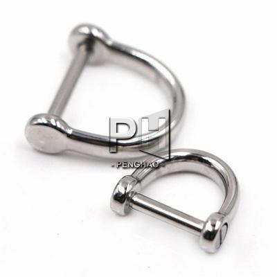 China 1 x Common Parts Stainless Steel D-ringshackle Key Chain Buckle Ring Hook Solid Brass Pin Screw Connector Bag Strap Leathercraft Clasp for sale