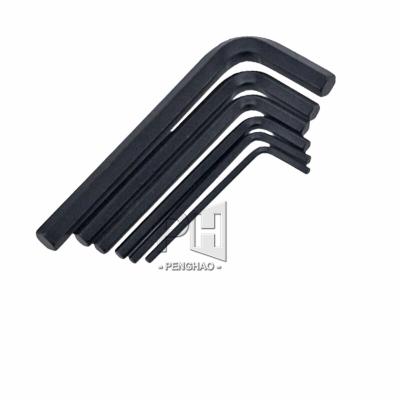 China 45# Steel Iron Hex Key Hexagon Screwdriver Hardware Tools Black L-Shaped Hex Wrench 0.9mm-8mm for sale