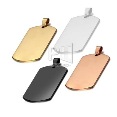 China Other 28*50mm Stainless Steel Army ID Stainless Steel Name Blank Dog Tags Rectangle Military Pendant Jewelry for sale