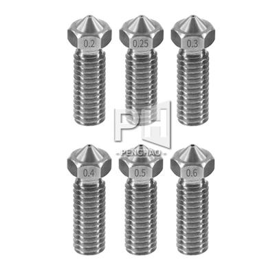 China Full Metal Volcano Stainless Steel Nozzles For 3D Printer 0.2mm-1.2mm for 1.75mm Lengthen M6 Nozzles for Sidewinder X1 for sale