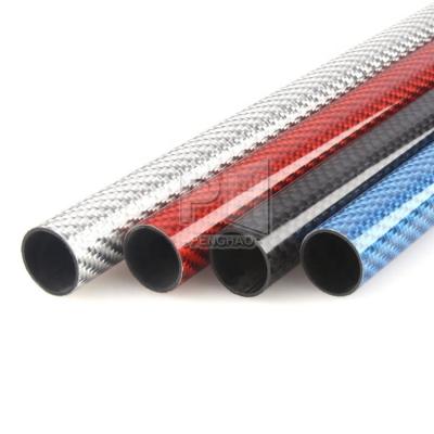 China Vehicles & Remote Control Toys 3K Carbon Fiber Tube 500mm 22mm 24mm 26mm 28mm Shiny Blue Red Silver Diameter 10mm 12mm 14mm 16mm 18mm 20mm for sale