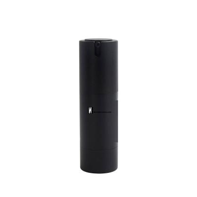 China Cosmetic Bottle In Stock 15ml 30ml 50ml Frosted Airless Bottle Black Plastic Spray Bottle for sale