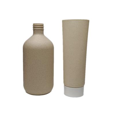 China Wheat Personal Eco-friendly Empty Biodegradable Plastic Straw Cosmetic Packaging Tube Skin Care Packaging Tube Hotel Amenities for sale