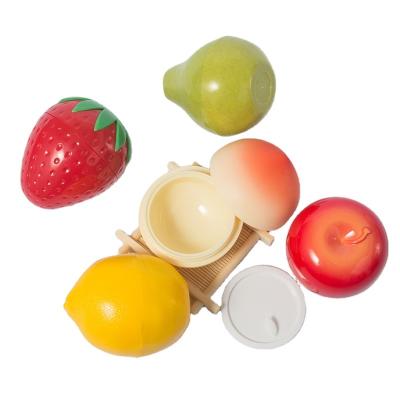 China 30g Cosmetic Cute Fruit Shape Kid Plastic Cosmetic Cream Jar For Skin Care Cream for sale