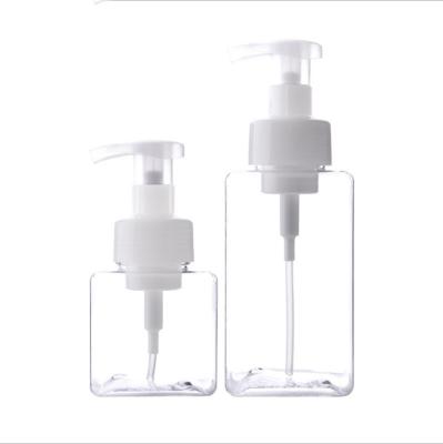 China Eco-Friendly Clear Foam Bottle 250ml 450ml Custom Plastic Foam Bottle 250ml 450ml Petg BEAUTY PACKAGING Shampoo Bottle Square Pump Bottles for sale