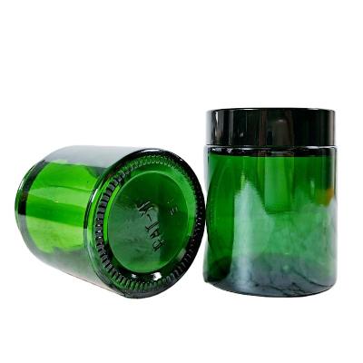 China High Grade Cosmetic Jar 100g Transparent Green Glass Skin Cream Glass Jar For Skin Care Cream for sale