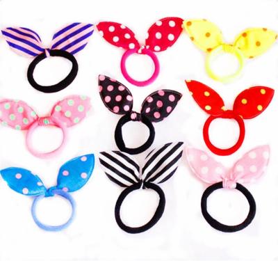 China Various Popular Styles Bulk Cute Elastic Hair Tie For Women Polka Dot Bow Baby Kids Elastic Hair Bands for sale