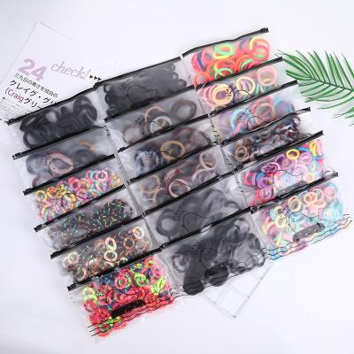 China Korea 100 Pcs/Bag Wholesale Hair Rope Towel Head Towel Bird Bag Bamboo Rope Hair Tops Kids Bunting Bandage Elastics for sale