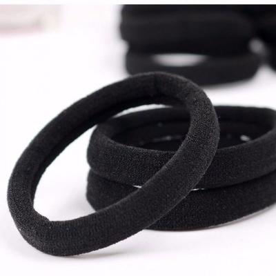 China A Medium Black Women's Hair Ring E-commerce Jewelry Hair Rope Towel Ring Seamless Elastic Band 4cm for sale