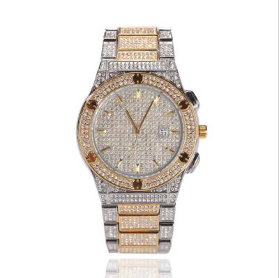 China Day/Date Hip Hop Style High End Mens Watches Set With Diamonds Dial Creative Big Simple Wristwatch for sale