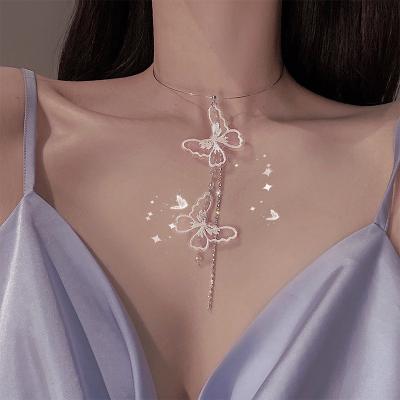 China 2021 wholesale hot selling hip hop butterfly necklace INS style clavicle chain web celebrity necklace neckerchief new for sale