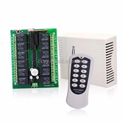 China LED Signal Light 12 Channel 315Mhz RF Digital Satellite Receiver Learning Code Remote Control For Automatic Curtains CY412PC for sale