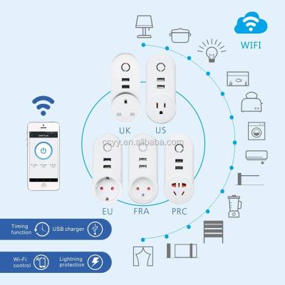 China Smart home smart socket for power control with smart wifi socket APP YET6003WiFi 122*52*30mm for sale