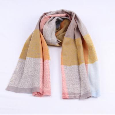 China New winter fashion polyester warm triangle scarf for women shawl plaid scarves wrap scarf for sale