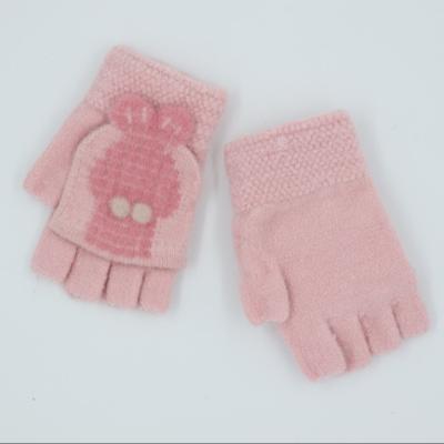 China Winter Baby Winter Gloves Animal Cashmere Warm Mittens Lovely Half Finger Baby Children Gloves Cute Boy Kids Knitted Gloves for sale