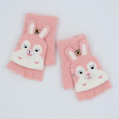 China Winter Kids Mittens Half Refers To Flip Winter Jacquard Knitting Gloves Custom Logo for sale