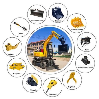 Китай Farms Shanding SD40W 4 Ton Micro Hydraulic Wheel Excavator Hammer Earth Displacement Digger продается