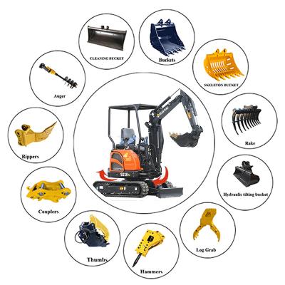 China Shanding Three Pump Hydraulic System Escavatore Hotels 2 Ton Mini Ragno Escavatori Mini Excavator With Backhoe Buckets T3 Emission Standard à venda