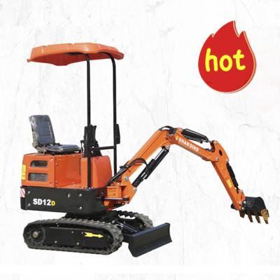 China Farms Shanding SD12D 1000kg Excavator Machine Digger 1 Ton Mini Micro Excavator en venta