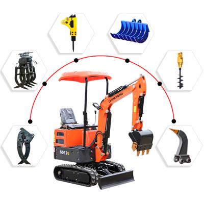 China Shanding 1ton Mini Farms Mini Excavator Micro Excavator Excavator Price zu verkaufen