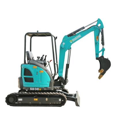 China Farms Shanding SD30U 3 Ton Mini Excavator By Perkins Or Yanmar Engine Meet EU Stage V zu verkaufen