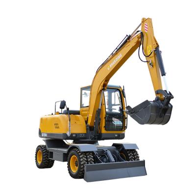 China Garment Shops Shanding SD75W-9T Construction Equipment Wheels Excavator 7 Ton By Hammer And Log Grapple en venta